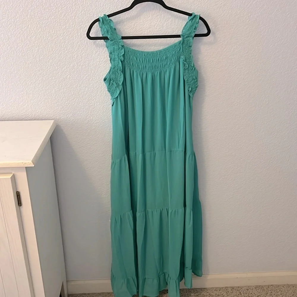 Umgee Teal Maxi Dress - Picture 3 of 3